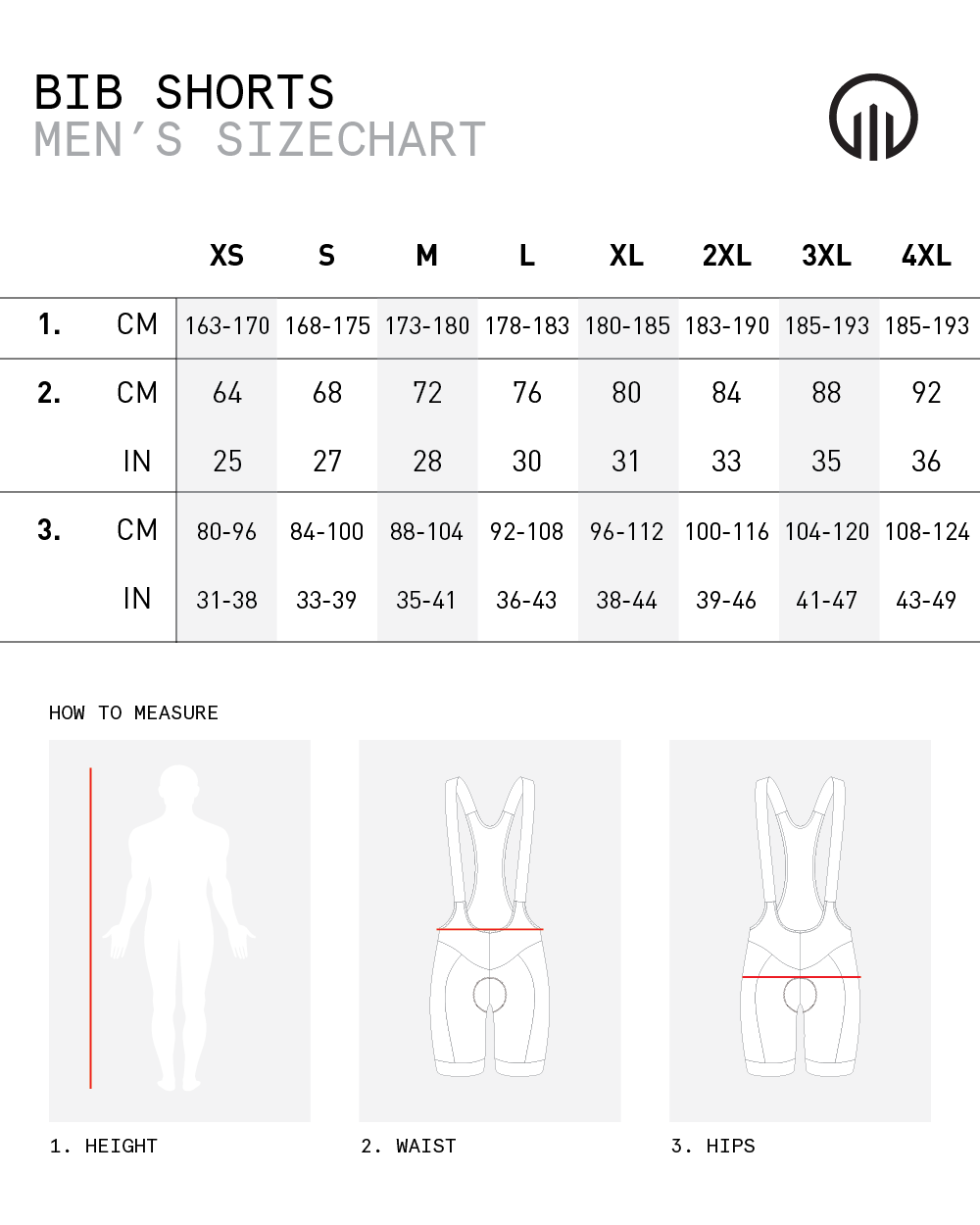 Club Bib Shorts mens Sizing