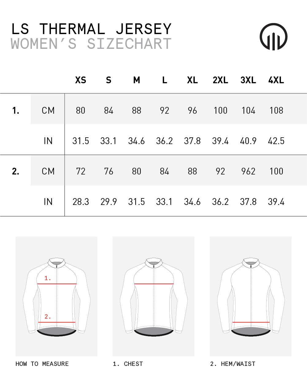 Club LS Jersey Womens Sizing