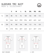 Club Mens Tri Suit Sleeved Sizing