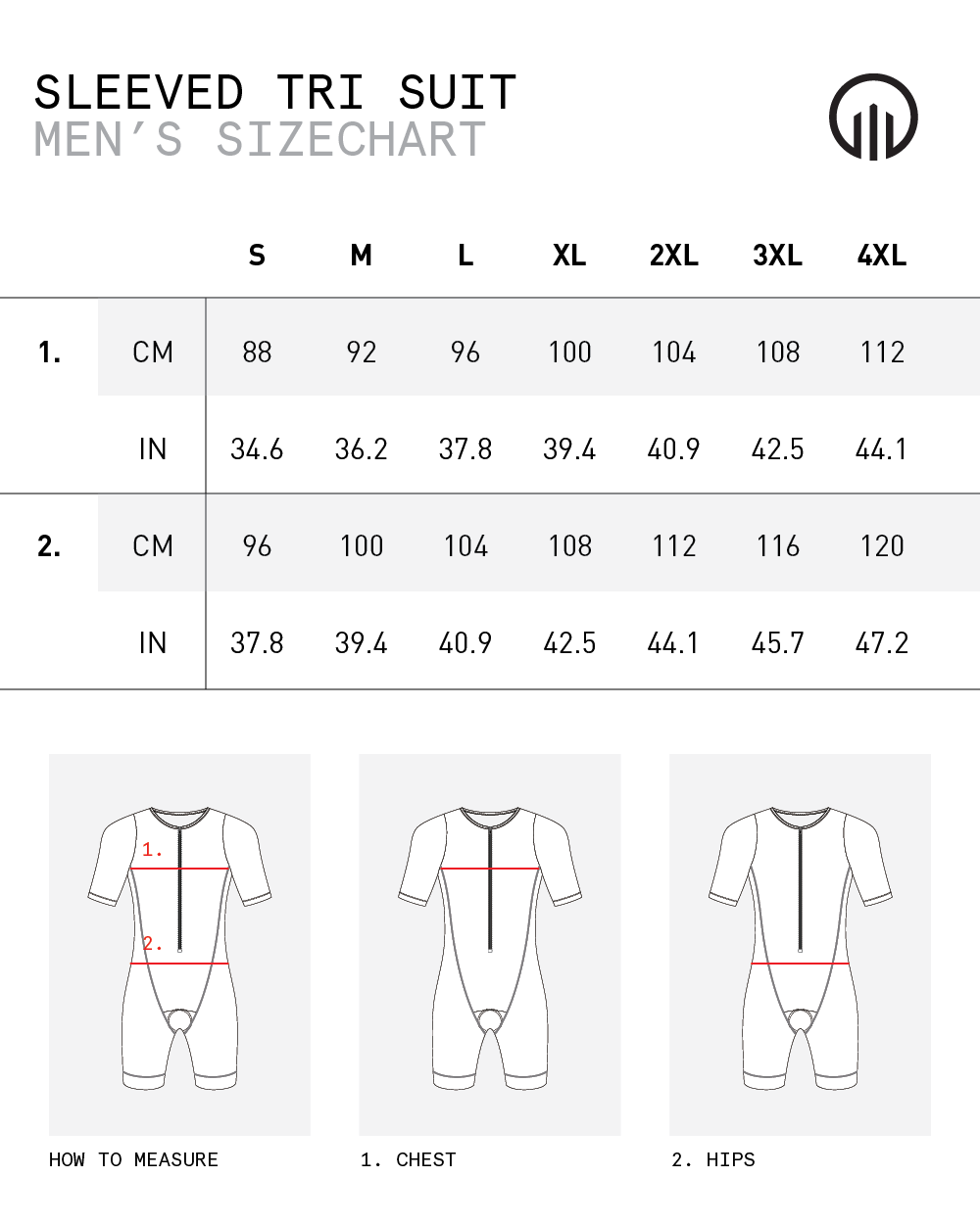 Club Mens Tri Suit Sleeved Sizing