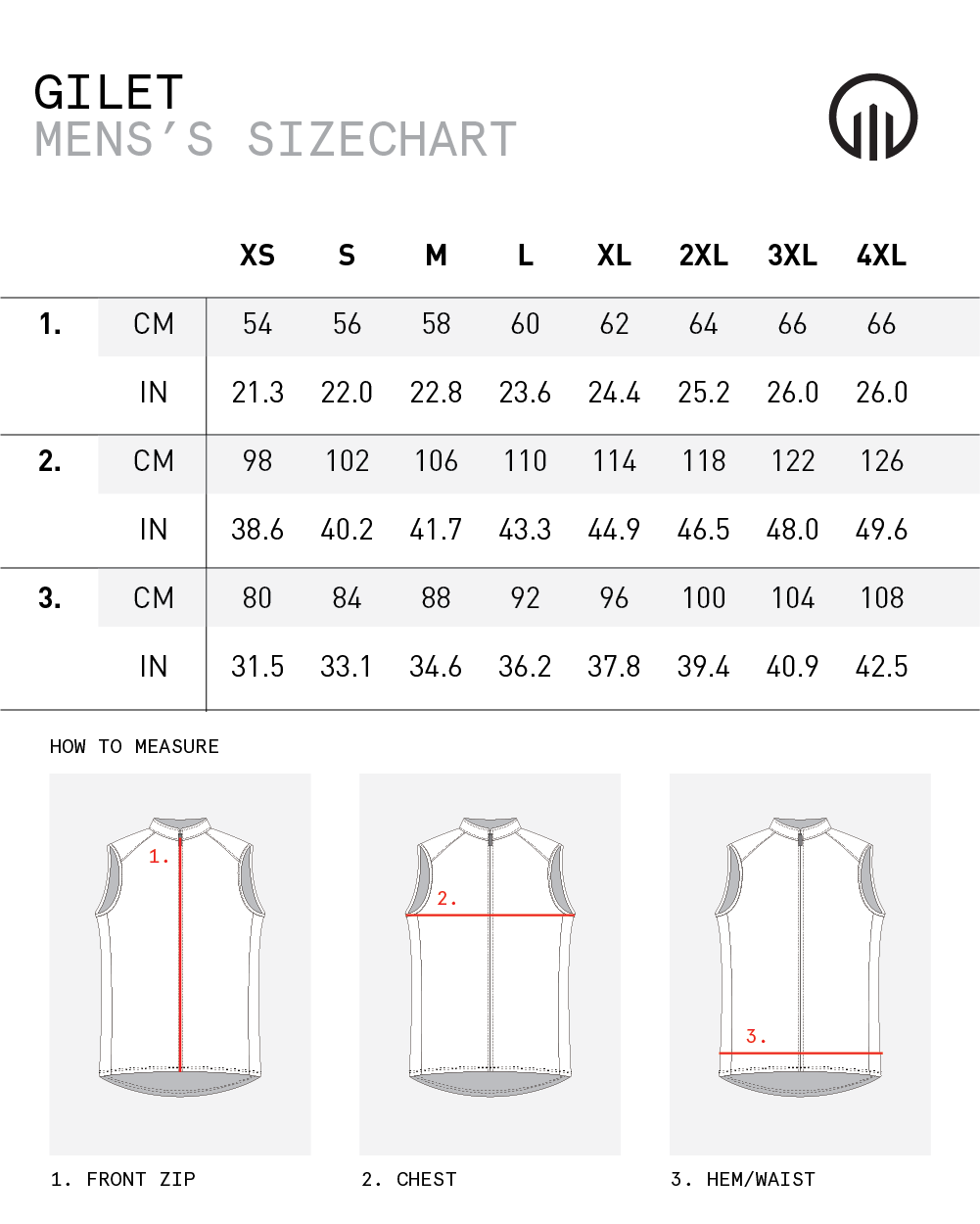 Gilet Club Male New Sizing