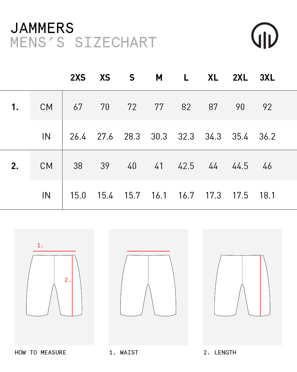Jammers Sizing