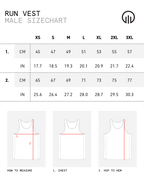 Performance Run Vest Male Sizing (J)