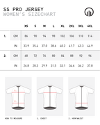 SS Pro Jersey Womens Sizing (Pro-B)